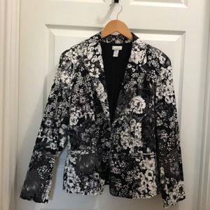 Chicos Floral Blazer Size 3